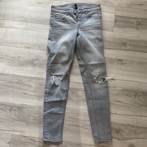 H&M Grey Wash Distress Jeans